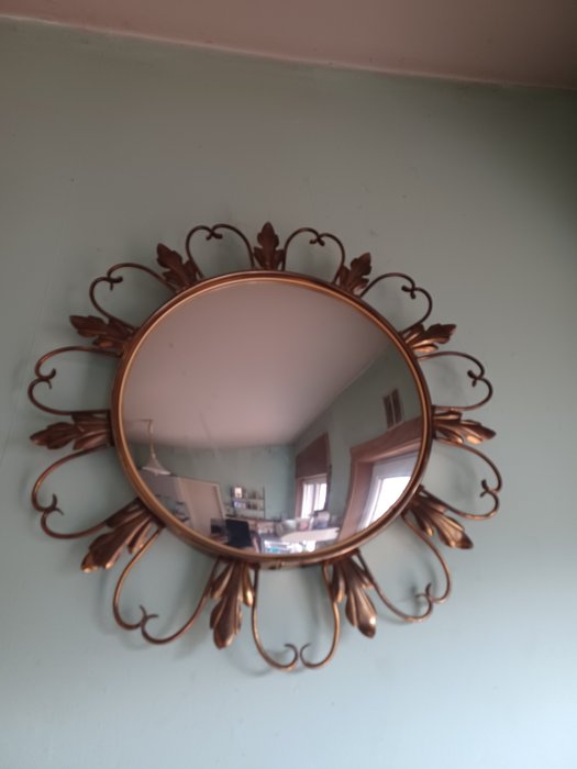 Deknudt - 牆鏡  - 玻璃, 黃銅