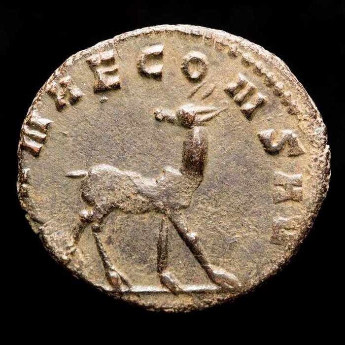 Romarriket. Gallienus (AD 253-268). Antoninianus Rome mint, AD 267-268.  DIANAE CONS AVG, doe standing right; E in exergue.  (Ingen mindstepris)