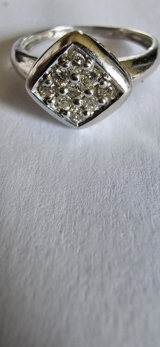 18 克拉 白金 - 戒指 - 0.30 ct 鉆石 - Diamonds