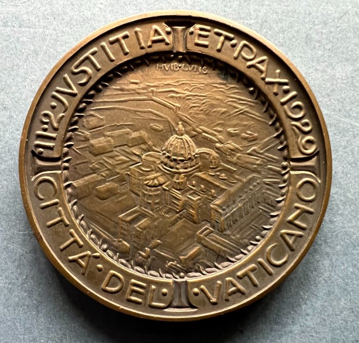 Vatican - Penning 1929 Concordaat tussen het Vaticaan en Italië, (medal lateran treaty 1929), zeldzaam. - Commemorative token