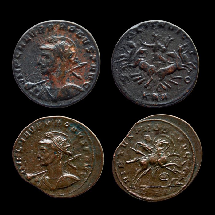 Romerska riket. Probus (AD 276-282). Lot of 2 Æ Antoniniani Serdica mint  (Utan reservationspris)
