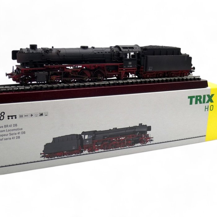 Trix H0 - 22928 - Ånglokomotiv med tender (1) - BR 41 - DB