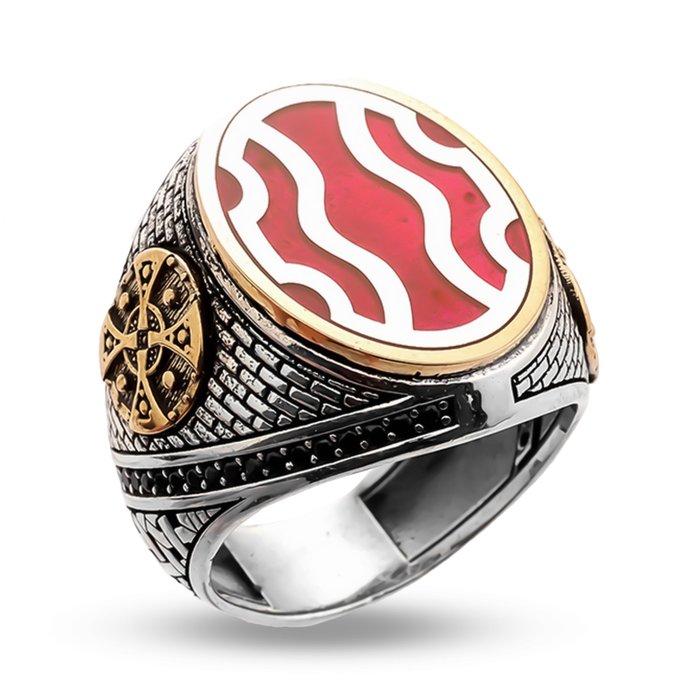 χωρίς τιμή ασφαλείας - Δαχτυλίδι Ασημί, Ασημένιο δαχτυλίδι από εμαγιέ 