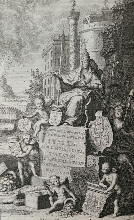 [Salmon, Thomas und Matthias van Goch]. - Hedendaagsche historie of tegenwoordige staat van ... Italië - 1761