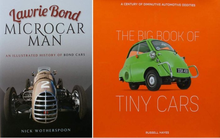 2 Books - The Big Book of Tiny Cars  +  Lawrie Bond Microcar Man - 2017