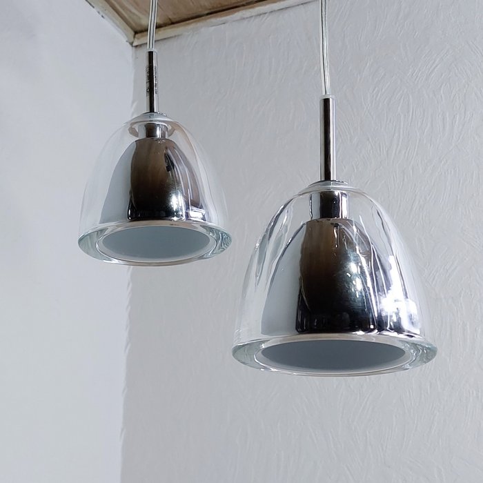 Seed Design - 掛燈 (2) - 冰川 - 鉻 - 玻璃, 鋼