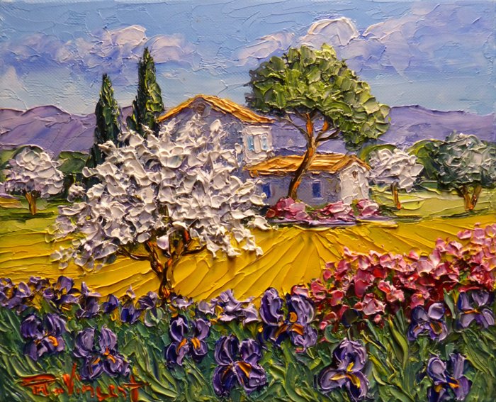 Vincent Rallo (1954) - Bastide et fleurs à Ollioules dans le Var en Provence