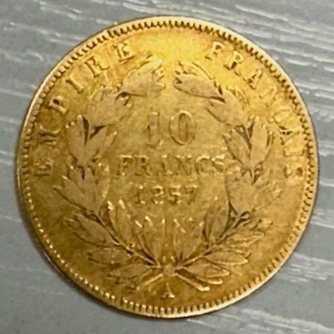 France. Napoléon III (1852-1870). 10 Francs 1857-A, Paris  (Sans Prix de Réserve)