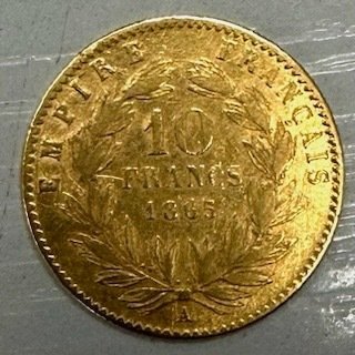 Frankrike. Napoléon III (1852-1870). 10 Francs 1865-A, Paris  (Utan reservationspris)
