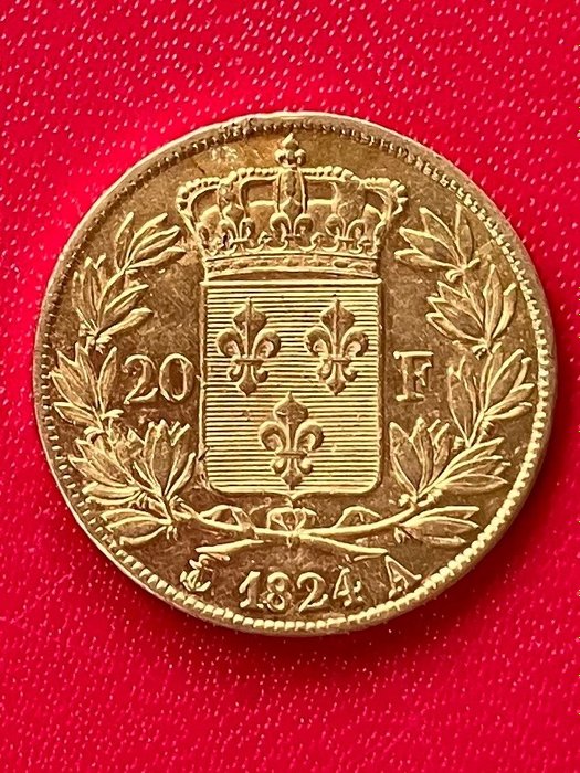 Francia. Luis XVIII de Francia (1814-1824). 20 Francs 1824-A, Paris