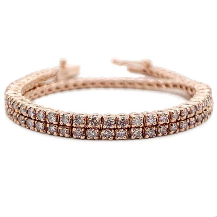 Ohne Mindestpreis - 0.96 Carat Pink Diamonds - Armband - 14 kt Roségold 
