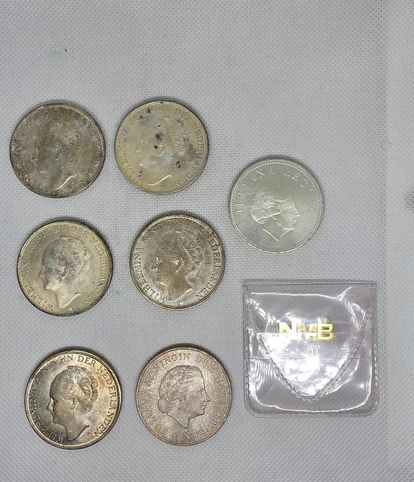 Curaçao (niederländische Karibik), Niederländische Antillen. 2 1/2, 10 Gulden 1994/1978 (7 stuks)  (Ohne Mindestpreis)