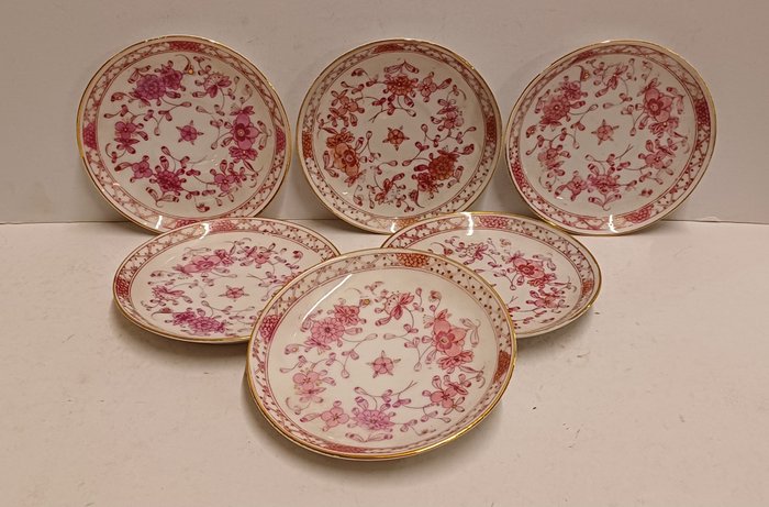 stadt meissen - 淺碟 (6) - 粉紅色的集合 - 瓷器