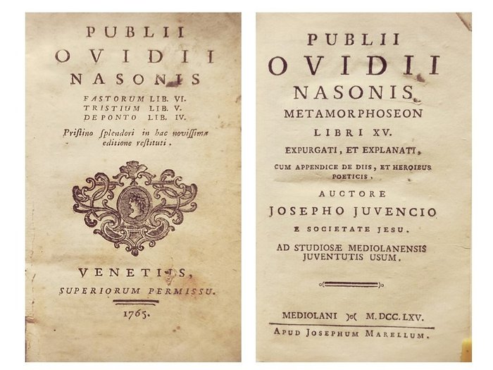 Publio Ovidio Nasone - Lot with 2 books - 1765
