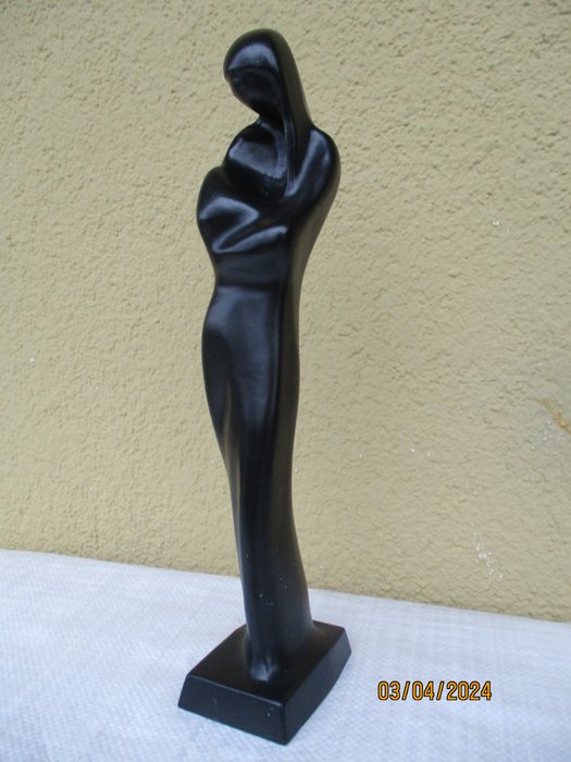 小雕像 - Madonna mit kind - 31 cm - 金屬