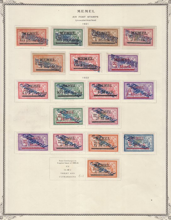 Memel 1920/1922 - 梅梅爾郵票 1920.1922
