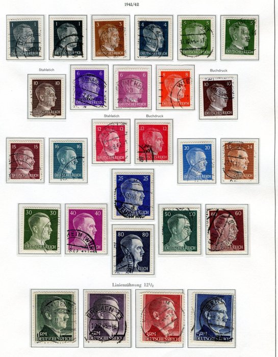 德意志帝国  - 带有希特勒系列和服役邮票的第三帝国精选集