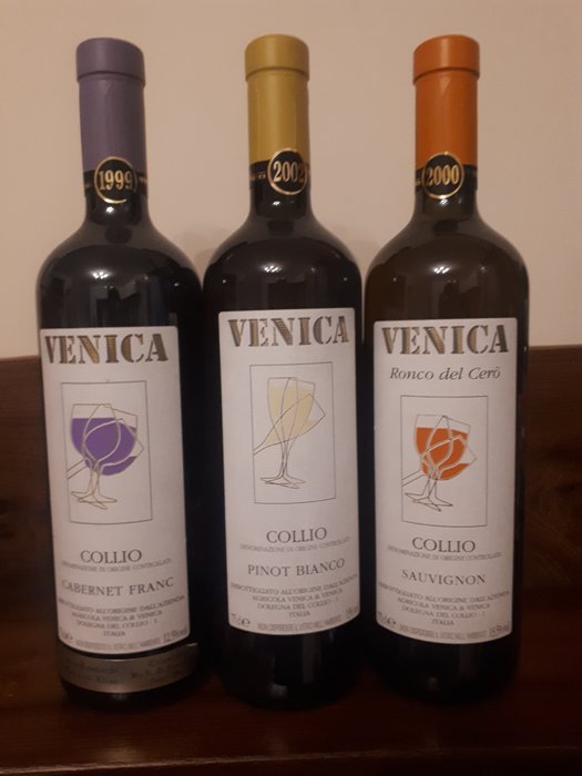 1999 , 2000 & 2002 Venica, Colio - Friuli Venzia Giulia DOC - 3 Flaskor (0,75L)