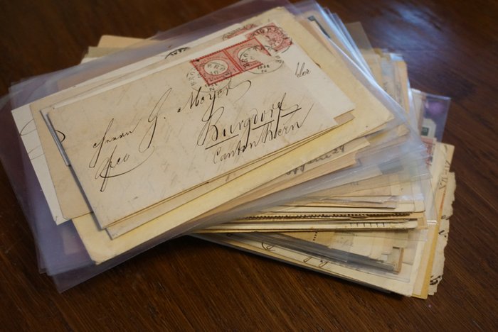 Duitse Rijk  - 130 rustieke brieven en ontvangstbewijzen
