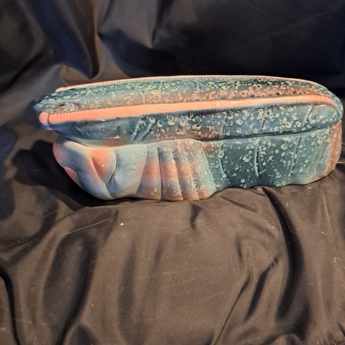 Keukencontainer - Schitterend en zeer zeldzaam aardewerk - Iriserende kreeft - Kreeft - Michel Caugant verzamelobject