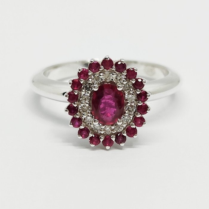 No Reserve Price - Ring Silver Ruby 