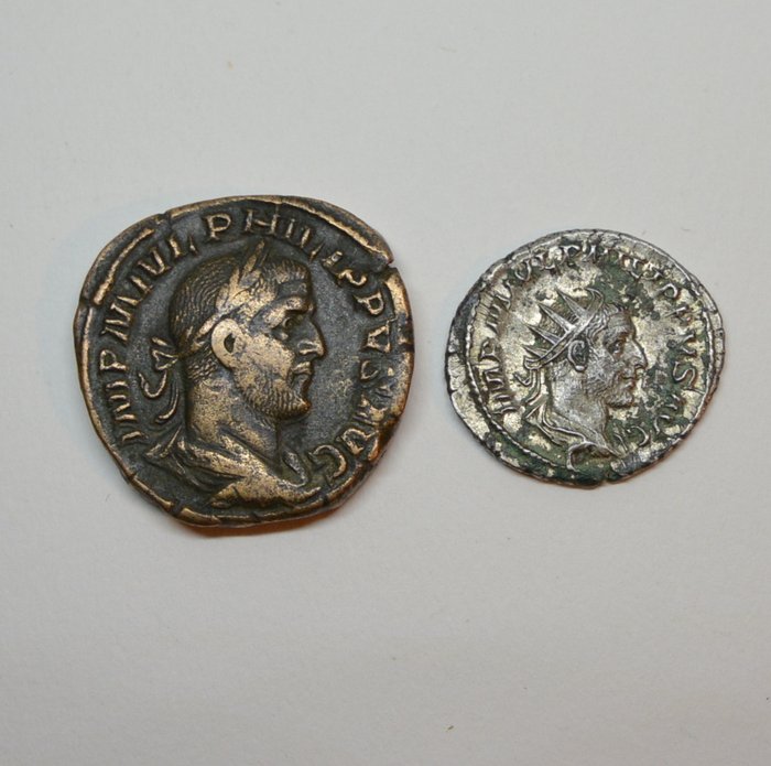 Roman Empire. Philip I (AD 244-249). Sesterz und Antoninian  (Ingen reservasjonspris)