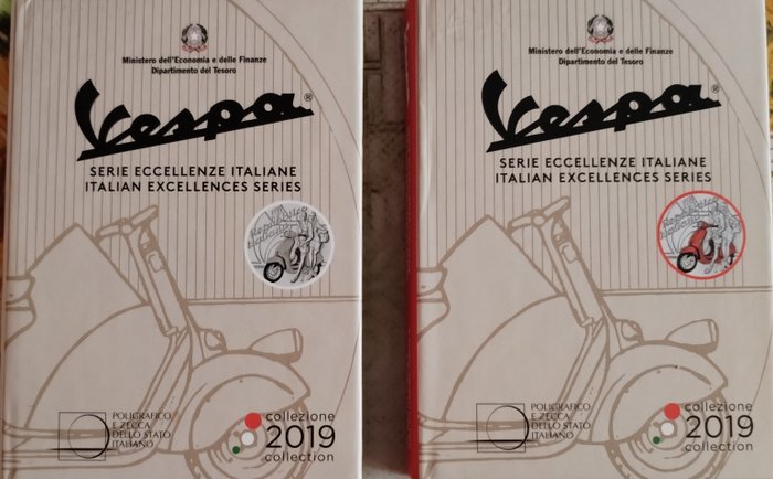 Italia. 5 Euro 2019 "Vespa" - White and Red Version