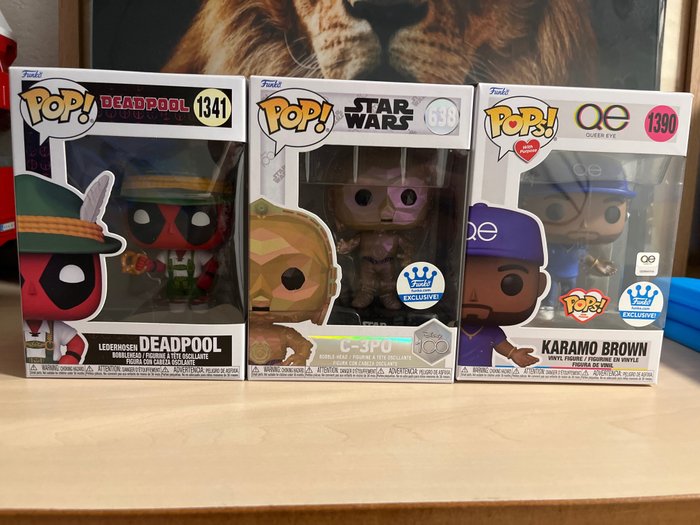 Figura - Funko Pop! Mixed Collection of 3 Deadpool/Star Wars/Queer Eye -  (3) - Plástico