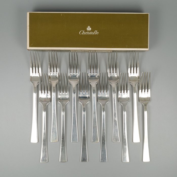 Christofle model: Concorde (J.P. Hamard) Dessertvorken - Servizio di posate (12) - Placcato argento