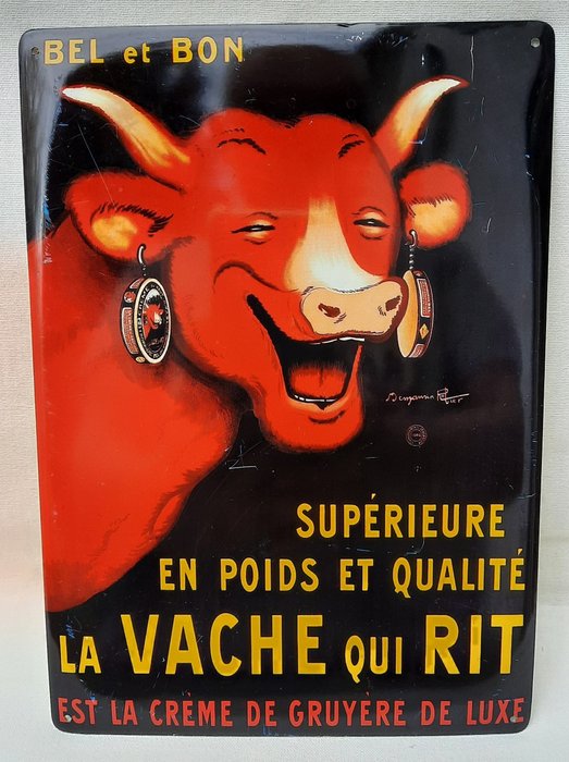 La Vache qui Rit - Laughing Cow - Emalje tegn
