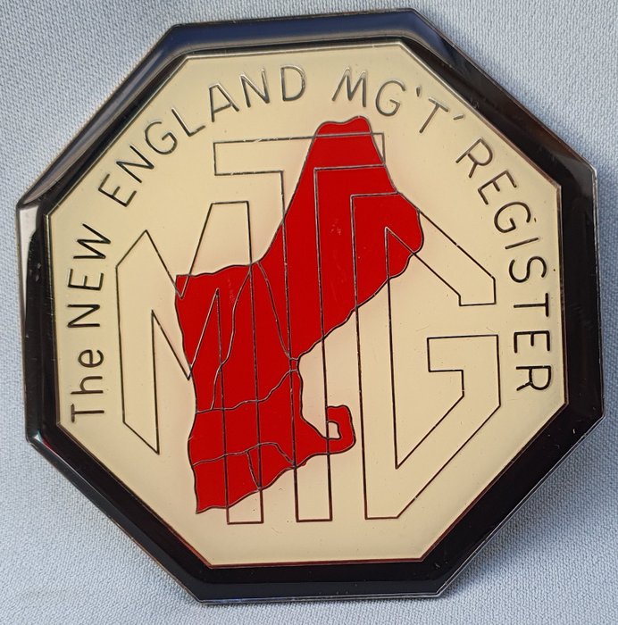 Odznaka - Grille Badge - The New England MG ' T Register - Wielka Brytania - późny wiek XX
