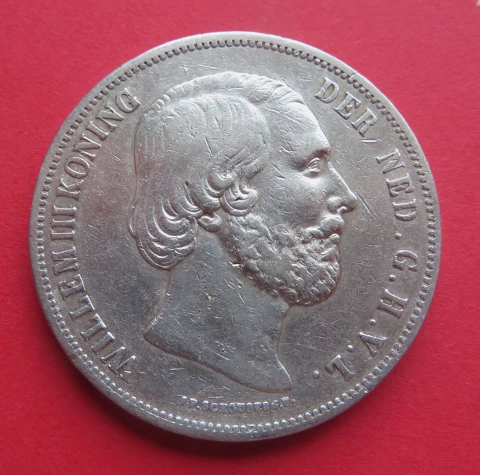 Alankomaat. Willem III (1849-1890). 2 1/2 Gulden of Rijksdaalder 1852  (Ei pohjahintaa)
