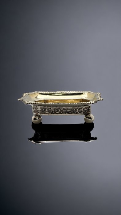 Saleiro - Antigo russo 1838 84 prata aberta saleiro Russische Silber Russe Raro
