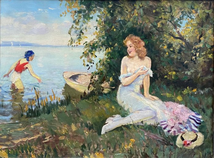 Vilmos Nagy (1874-1953) - Vrouwen bij het water