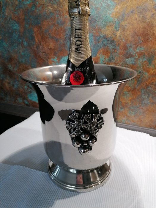 Champagne cooler (1) -  Art Nouveau champagne cooler sparkling wine cooler - Silver-plated