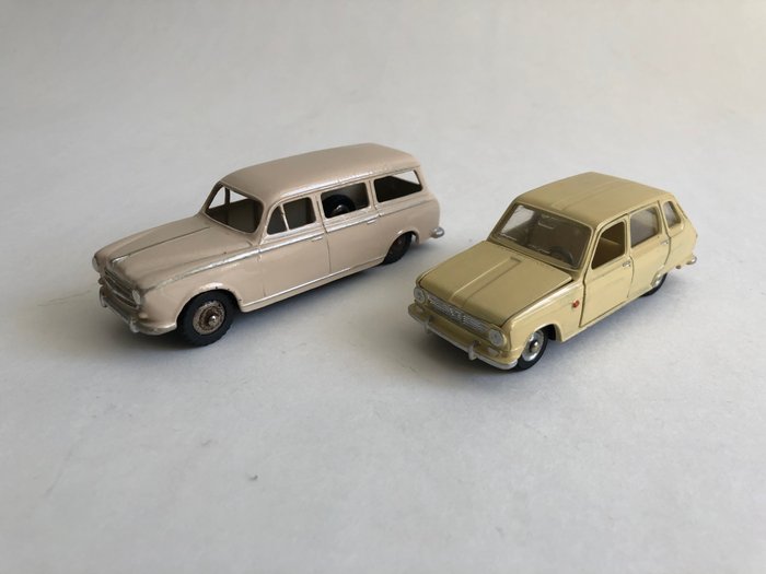 Dinky Toys 1:43 - 2 - Model car - Peugeot 403 U5, Renault 6