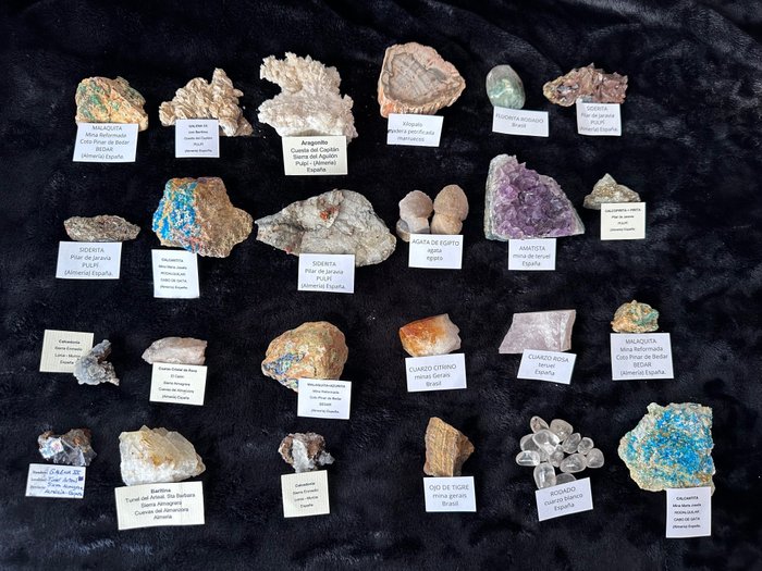 一批礦物 馬拉圭石/紫水晶/石英/重磨/蘇德萊特....- 1800 g - (38)