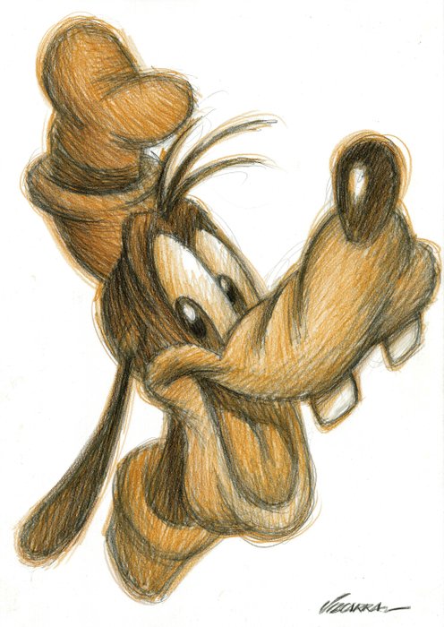 Joan Vizcarra - Goofy Portrait - Original Drawing - Pencil Art - Hand Signed