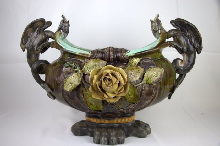 Majolica - 花盆架 - 釉面陶器 - 陶瓷