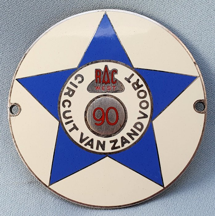 Insignia - Geëmailleerde Grille Badge - Circuit van Zandvoort - Países Bajos - Mediados del siglo XX (Segunda Guerra Mundial)