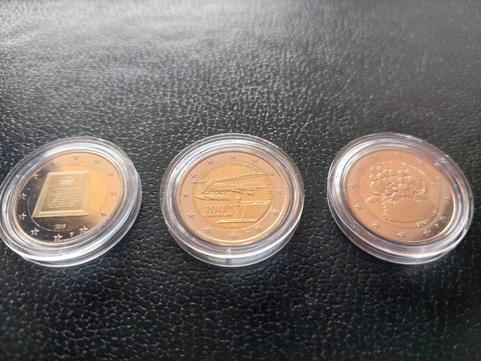 马耳他. 2 Euro 2013/2015 (3 monete)  (没有保留价)