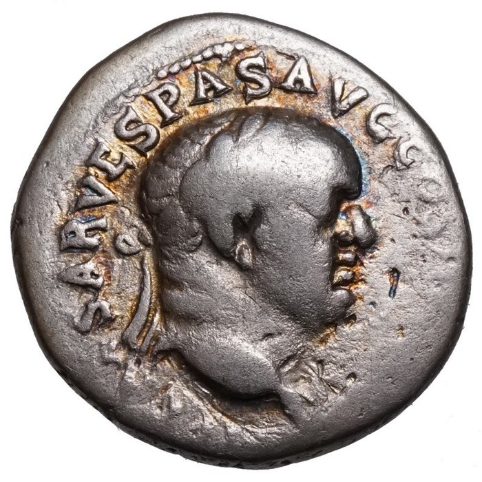 Ionia, Efesos, Romarriket. Vespasian (AD 69-79). Denarius EPHESOS, Viktoria/Nike mit Kranz
