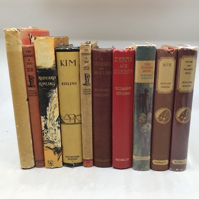 Rudyard Kipling - Ten famous works by Kipling, most in dustwrappers - 1901