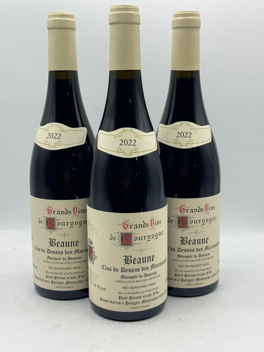2022 Paul Pernot "Clos du dessus des Marconnets" - Beaune - 3 Bottles (0.75L)