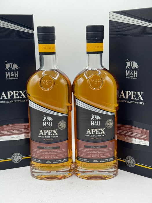 M&H 2017 - Apex Rum Cask batch 004  - b. 2021 - 70cl - 2 pullojen