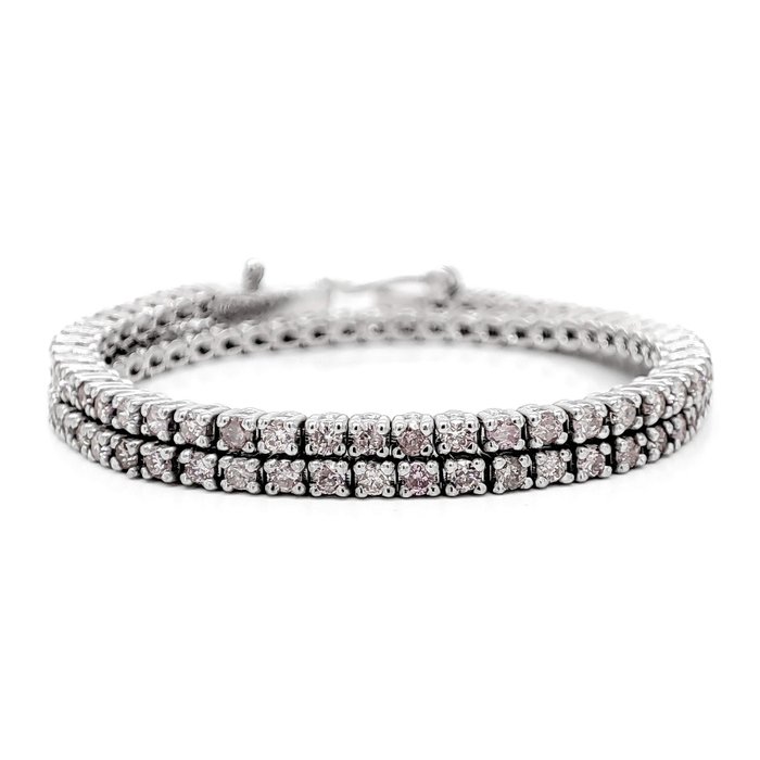 Utan reservationspris - 1.34 Carat Pink Diamonds - Armband - 14 kt Vittguld 