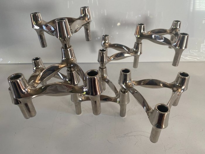 Nagel Konzept - Werner Stoff - Kerzenhalter S22 - Sieben modulare Kerzenständer