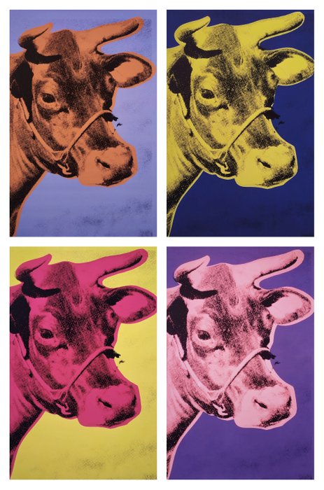 Andy Warhol (1928-1987) (after) - "Cow, 1971-76" - Set of 4 color variants