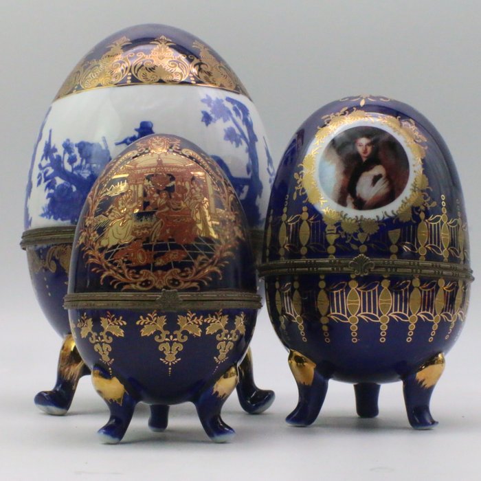 Huevo Fabergé - Bañado en oro, Dorado, Porcelana