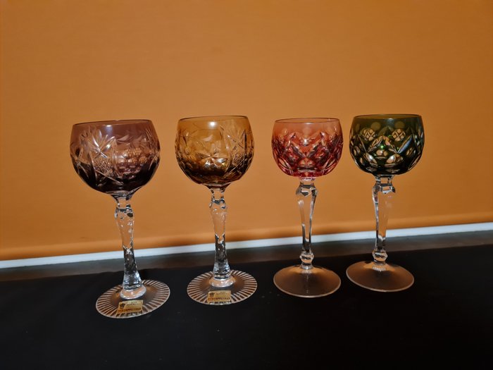 Nachtmann, Beyer - 葡萄酒杯 (4) - 彩色玻璃